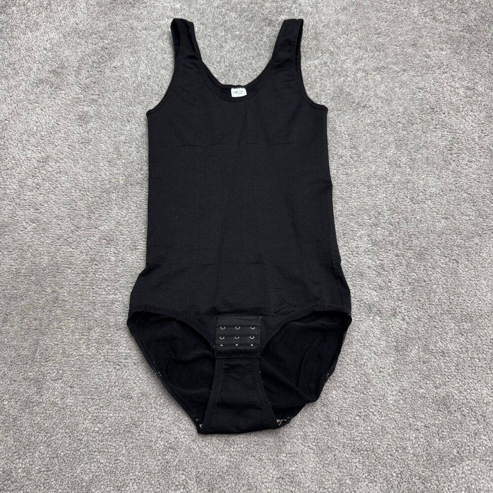 Shapewear Tank Bodysuit Womens M/L Black Seamless Tummy Control Stretch Brief